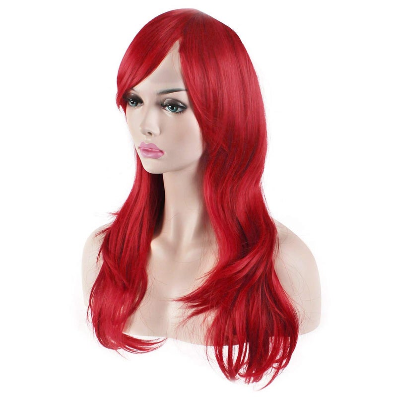 Akstore 28"" 70cm Fashion Wigs Long Wavy Curly Hair Cosplay Wig & Wig Cap (Red) - Image 4